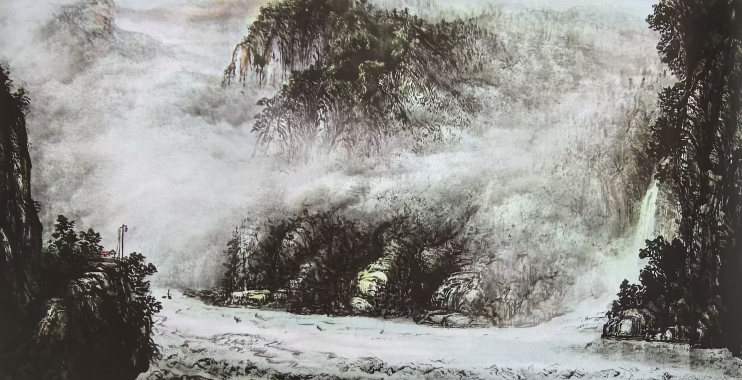 典型水墨山水画(图4) 典型水墨山水画(图4)